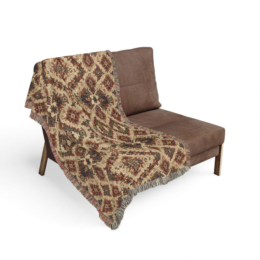Bohemian Woven Blanket - Vintage Aztec Pattern Throw for Living Room & Cabin