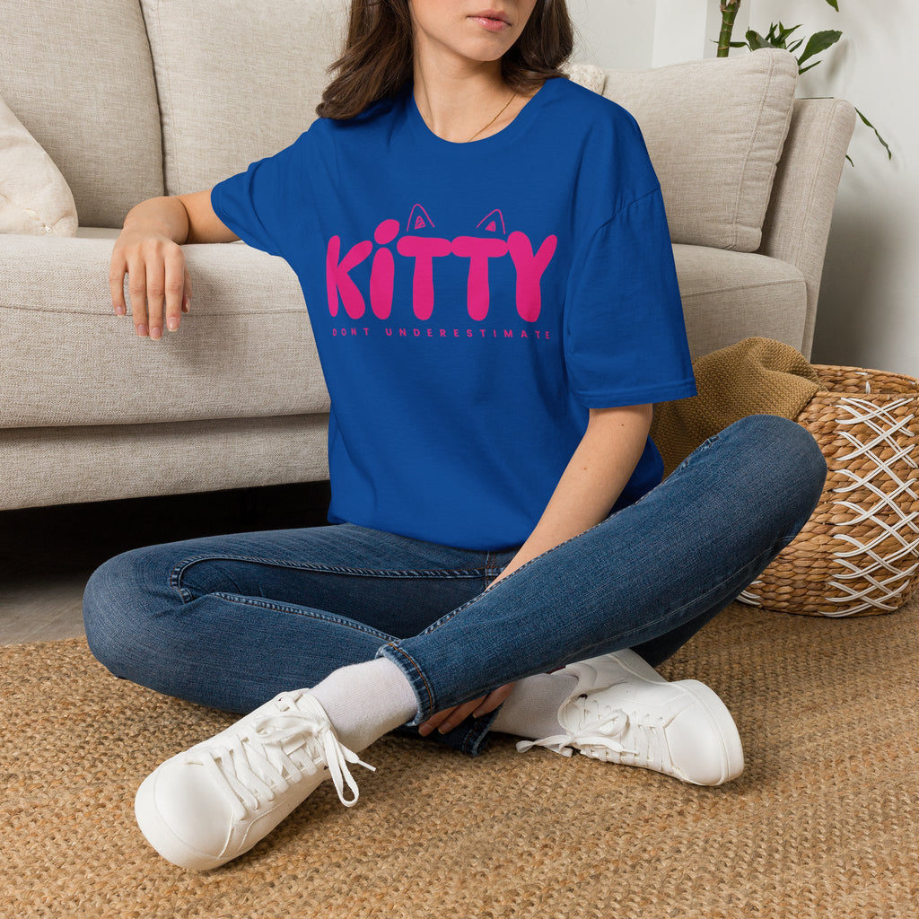 Kitty "Don't Underestimate Me" T-Shirt — Cute Pink Cat Graphic Tee