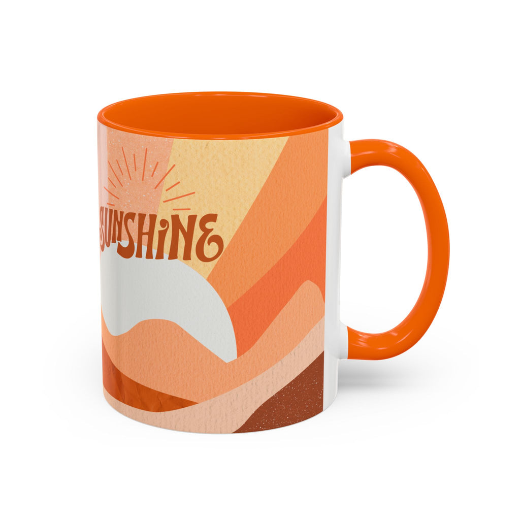 Sunshine Retro Coffee Mug — Vintage 70s Sunrise "Sunshine" Design