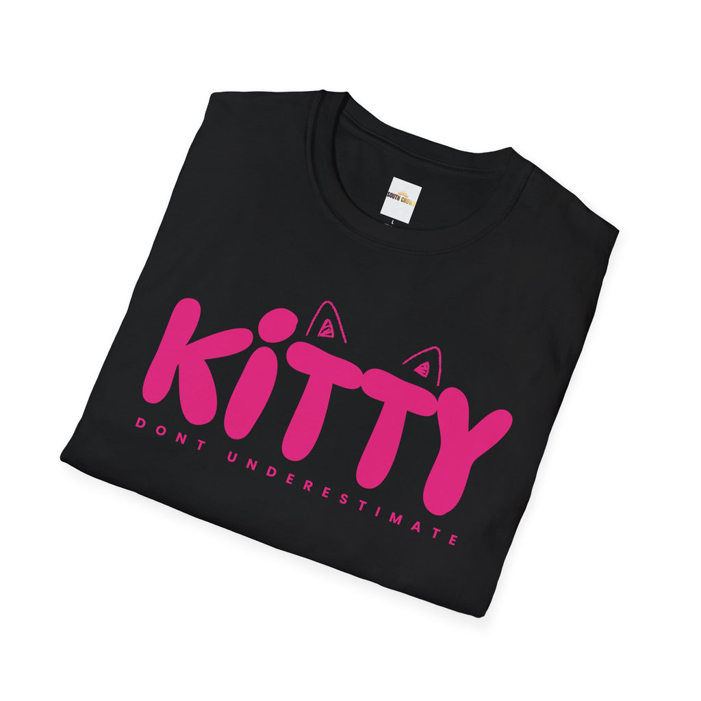 Kitty "Don't Underestimate Me" T-Shirt — Cute Pink Cat Graphic Tee