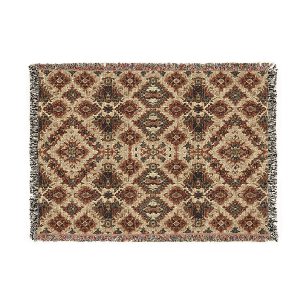 Bohemian Woven Blanket - Vintage Aztec Pattern Throw for Living Room & Cabin