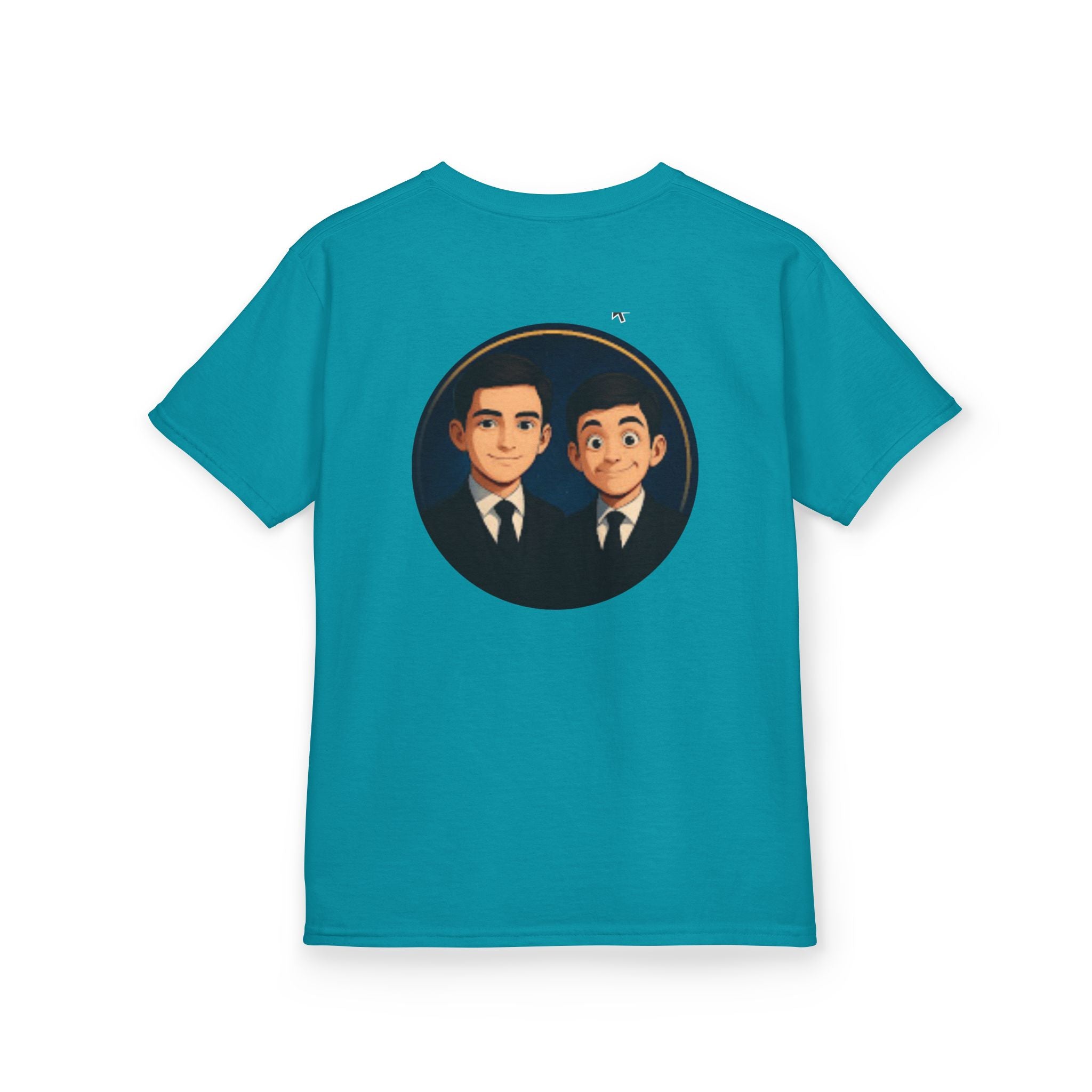 Kids Tee — Cute Cartoon Duo with "Subscribe" Badge (YouTube Fan Gift)