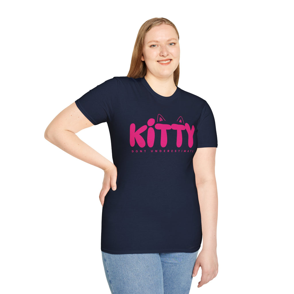 Kitty "Don't Underestimate Me" T-Shirt — Cute Pink Cat Graphic Tee