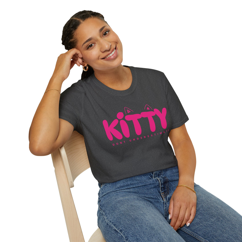 Kitty "Don't Underestimate Me" T-Shirt — Cute Pink Cat Graphic Tee