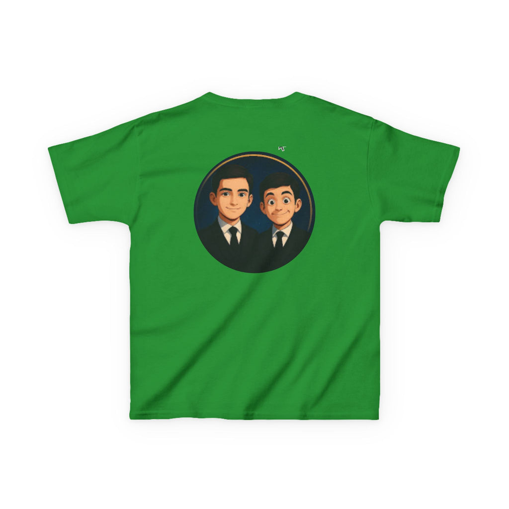Kids Tee — Cute Cartoon Duo with "Subscribe" Badge (YouTube Fan Gift)