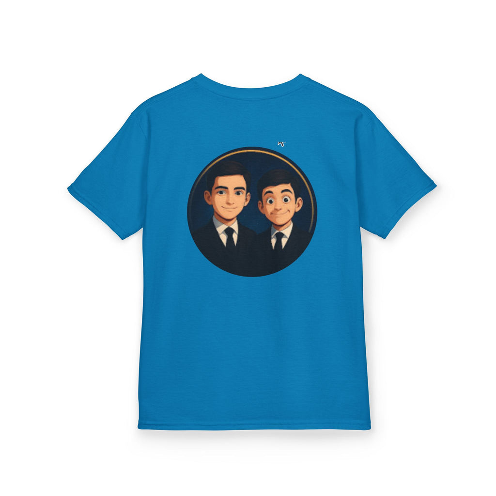 Kids Tee — Cute Cartoon Duo with "Subscribe" Badge (YouTube Fan Gift)