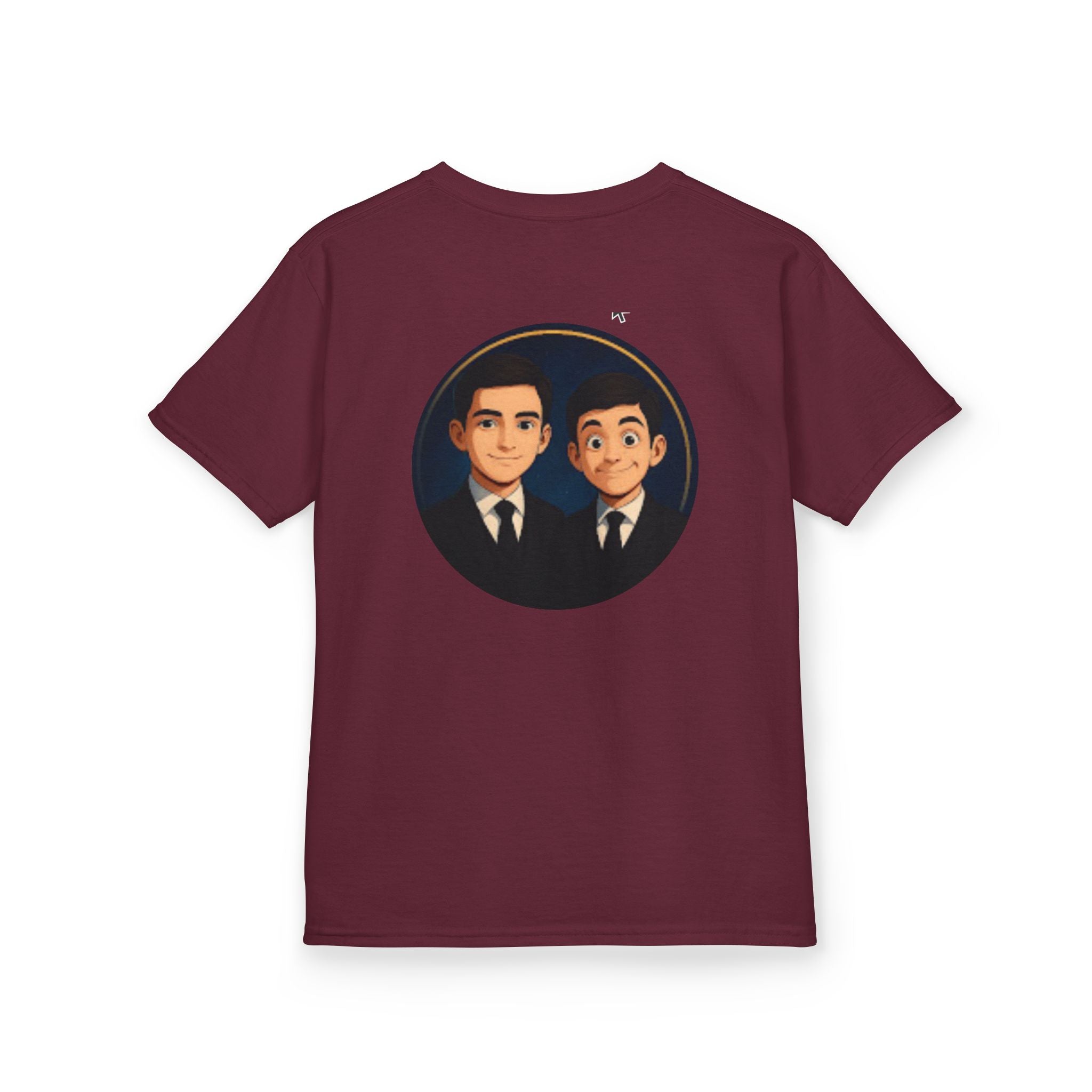 Kids Tee — Cute Cartoon Duo with "Subscribe" Badge (YouTube Fan Gift)