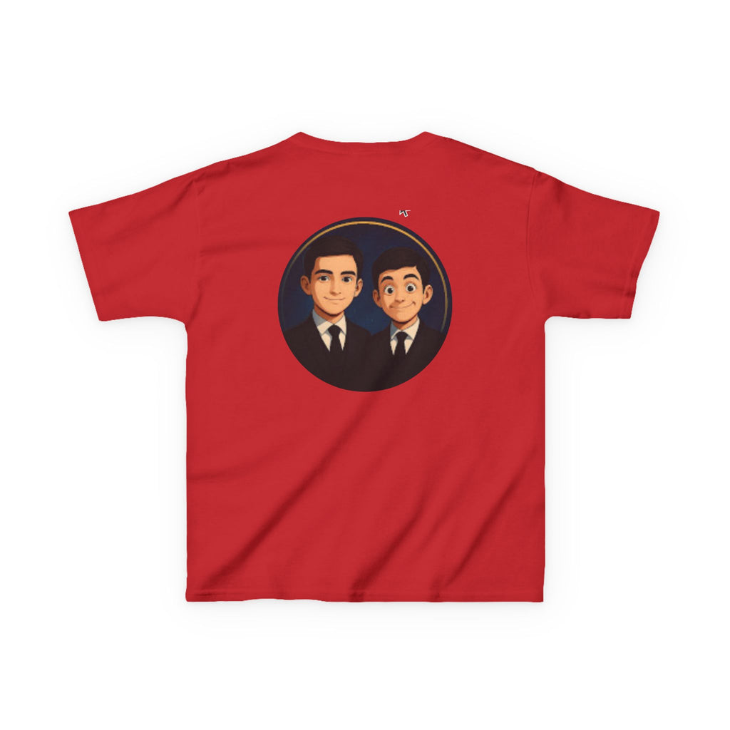 Kids Tee — Cute Cartoon Duo with "Subscribe" Badge (YouTube Fan Gift)