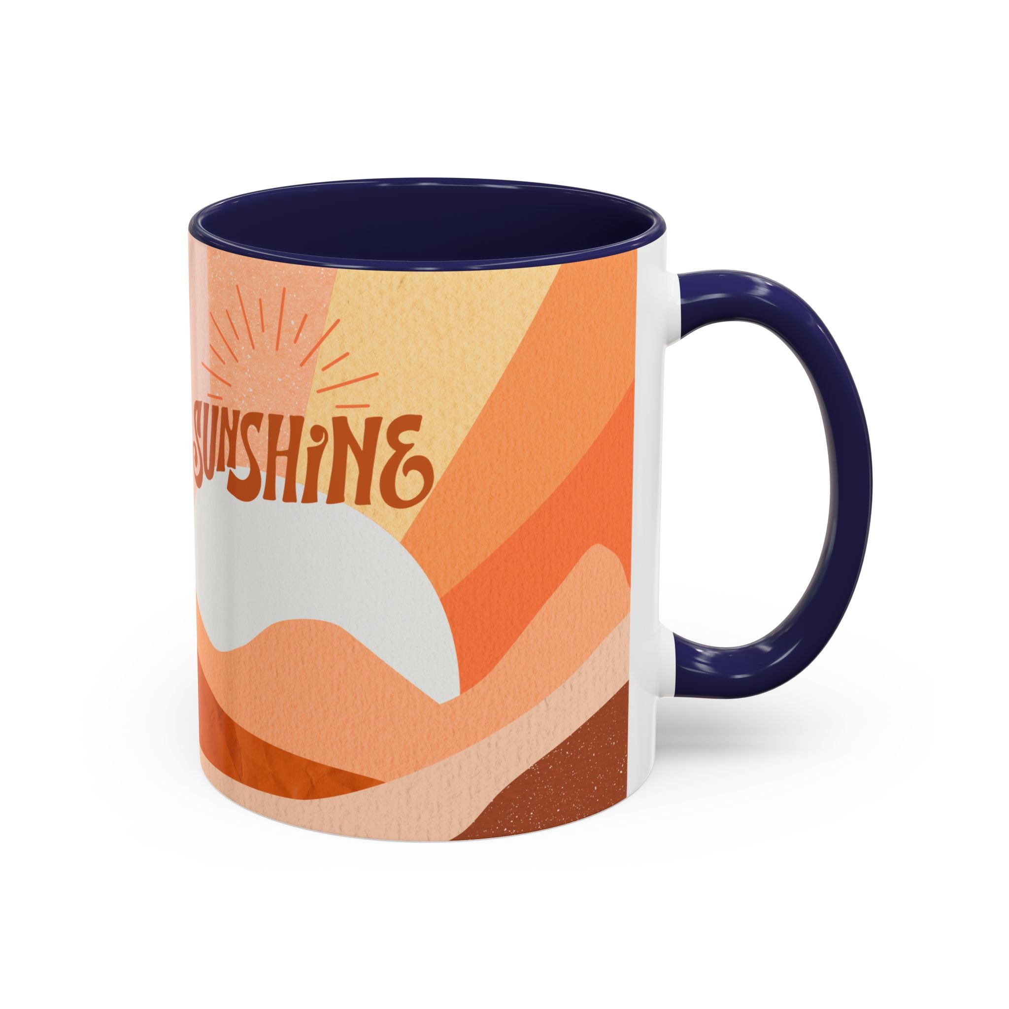 Sunshine Retro Coffee Mug — Vintage 70s Sunrise "Sunshine" Design