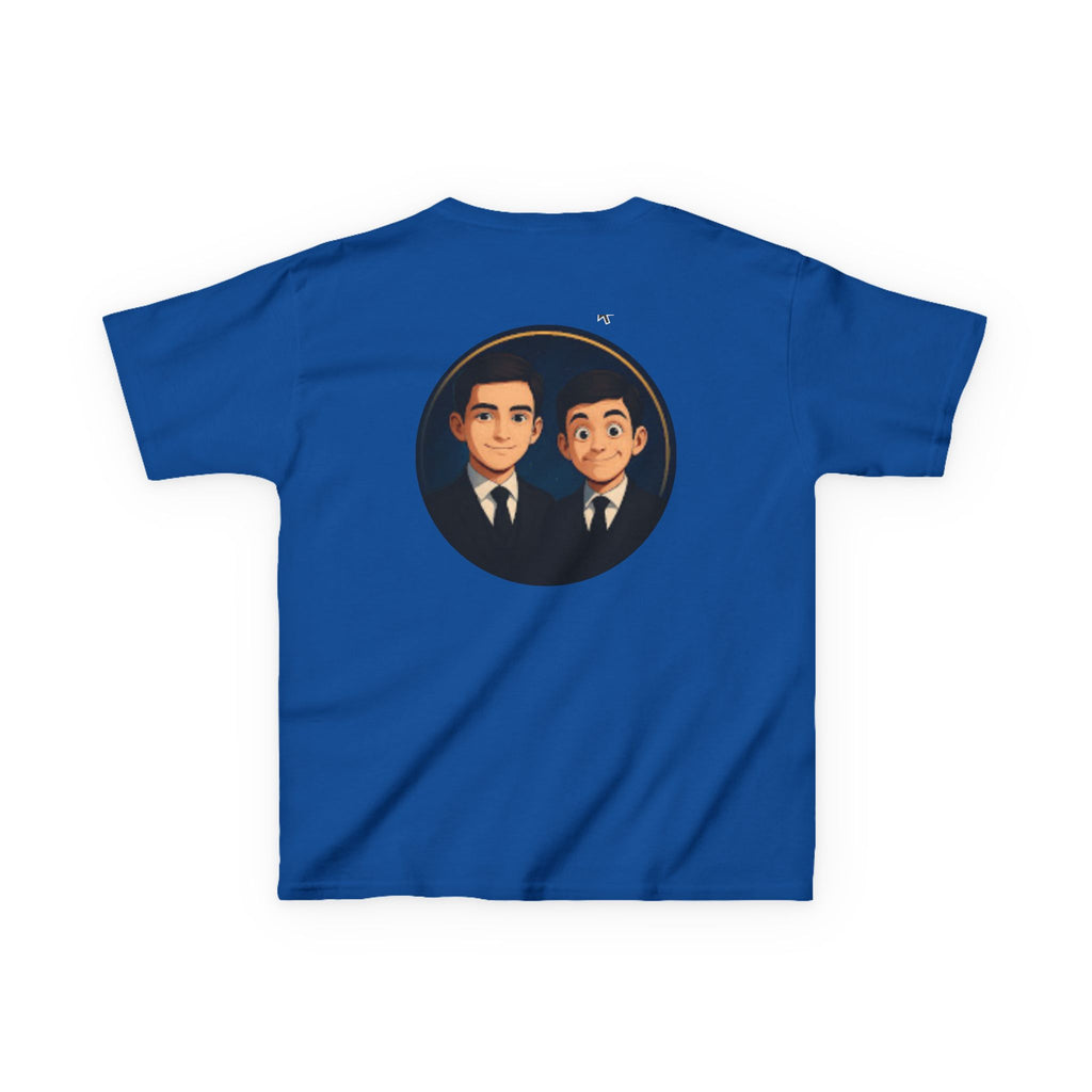 Kids Tee — Cute Cartoon Duo with "Subscribe" Badge (YouTube Fan Gift)