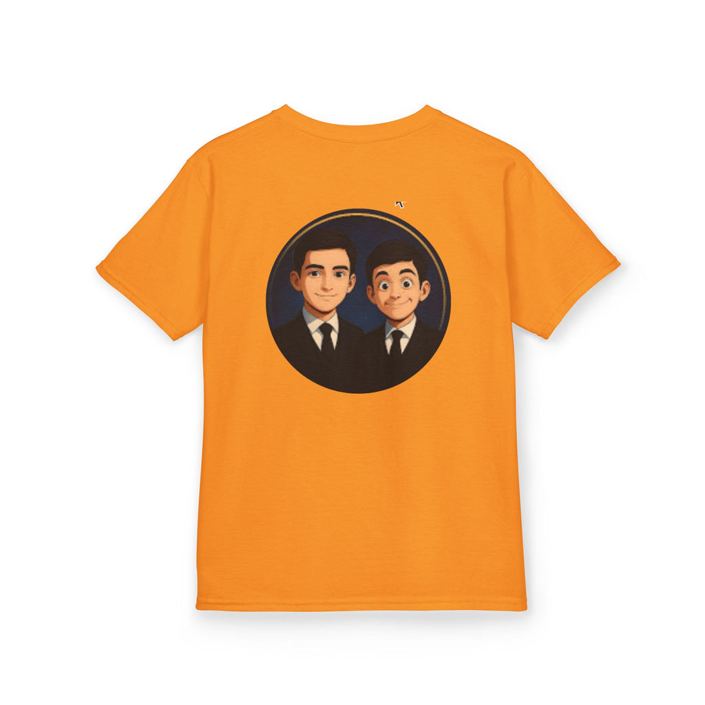 Kids Tee — Cute Cartoon Duo with "Subscribe" Badge (YouTube Fan Gift)