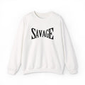 Savage Crewneck Sweatshirt - Bold Black Text Graphic Pullover