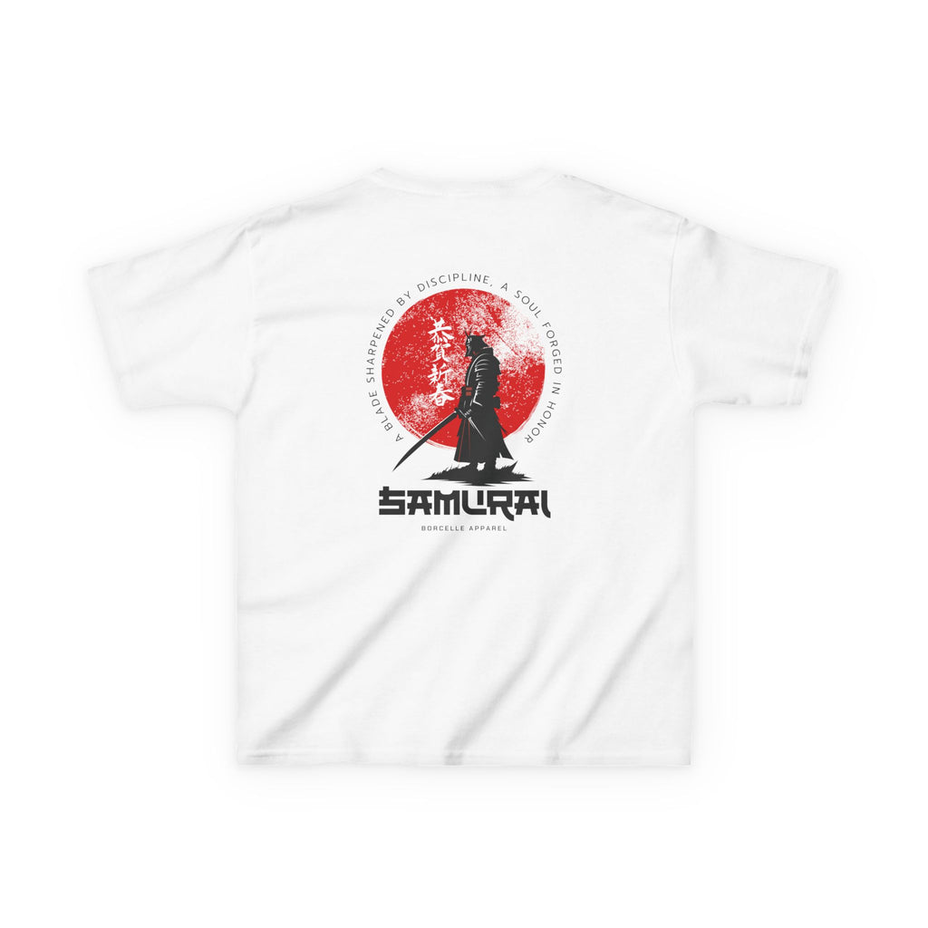 Kids Samurai T‑Shirt — Red Sun Anime Warrior Graphic Tee