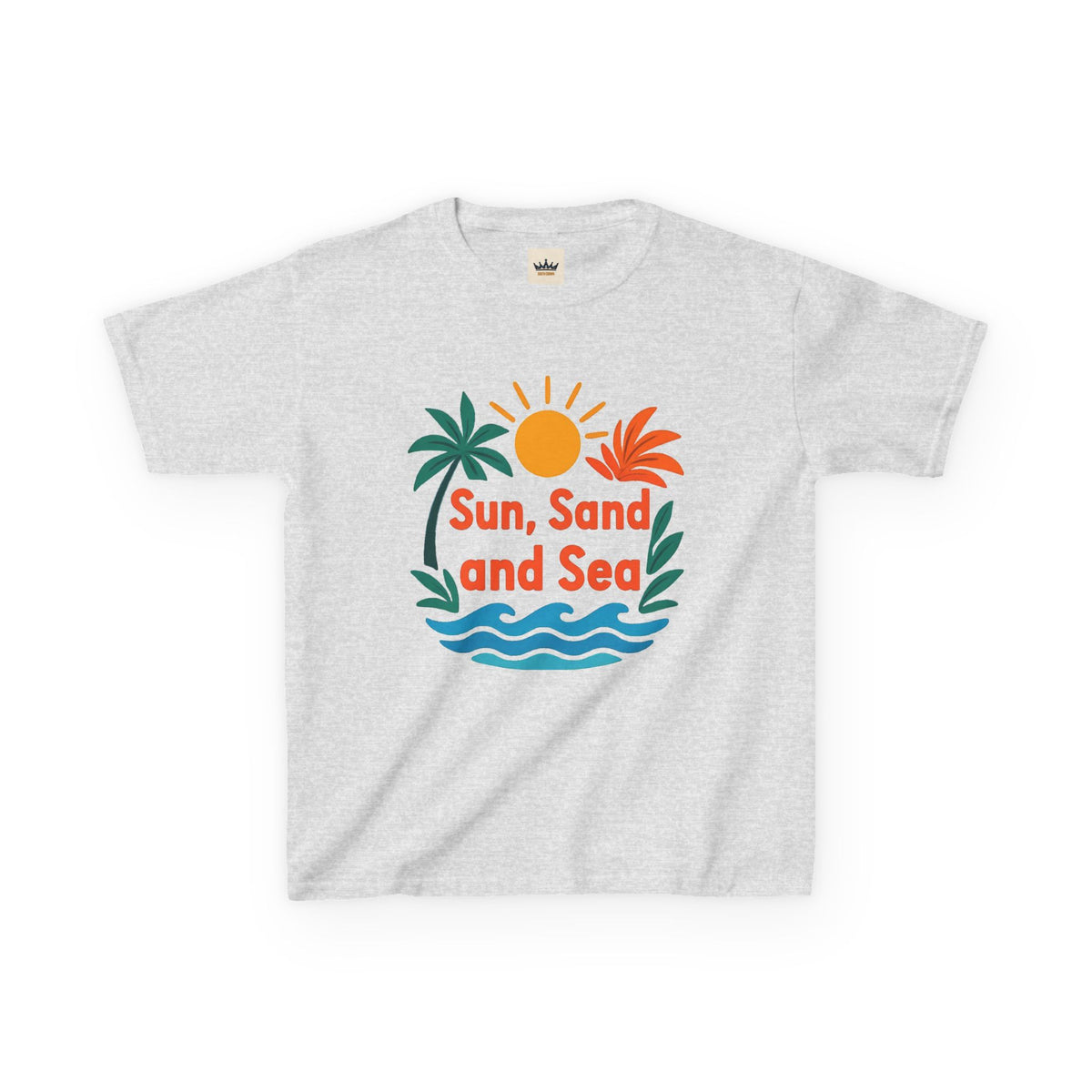 Kids Tee — "Sun, Sand and Sea" Beach Graphic T-Shirt