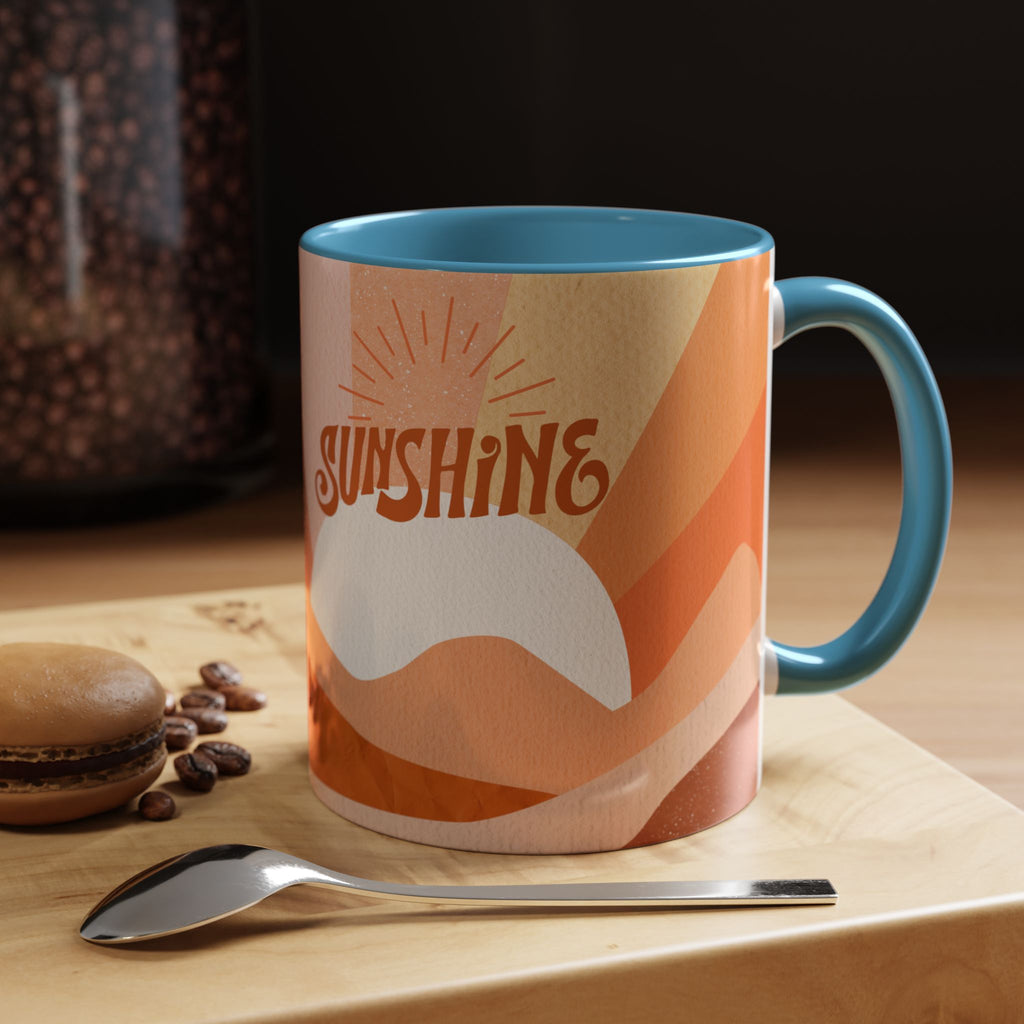 Sunshine Retro Coffee Mug — Vintage 70s Sunrise "Sunshine" Design