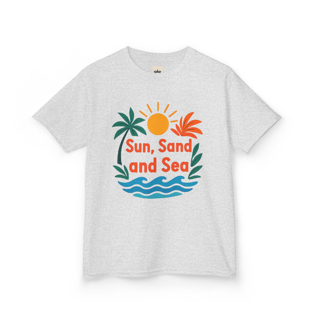 Kids Tee — "Sun, Sand and Sea" Beach Graphic T-Shirt