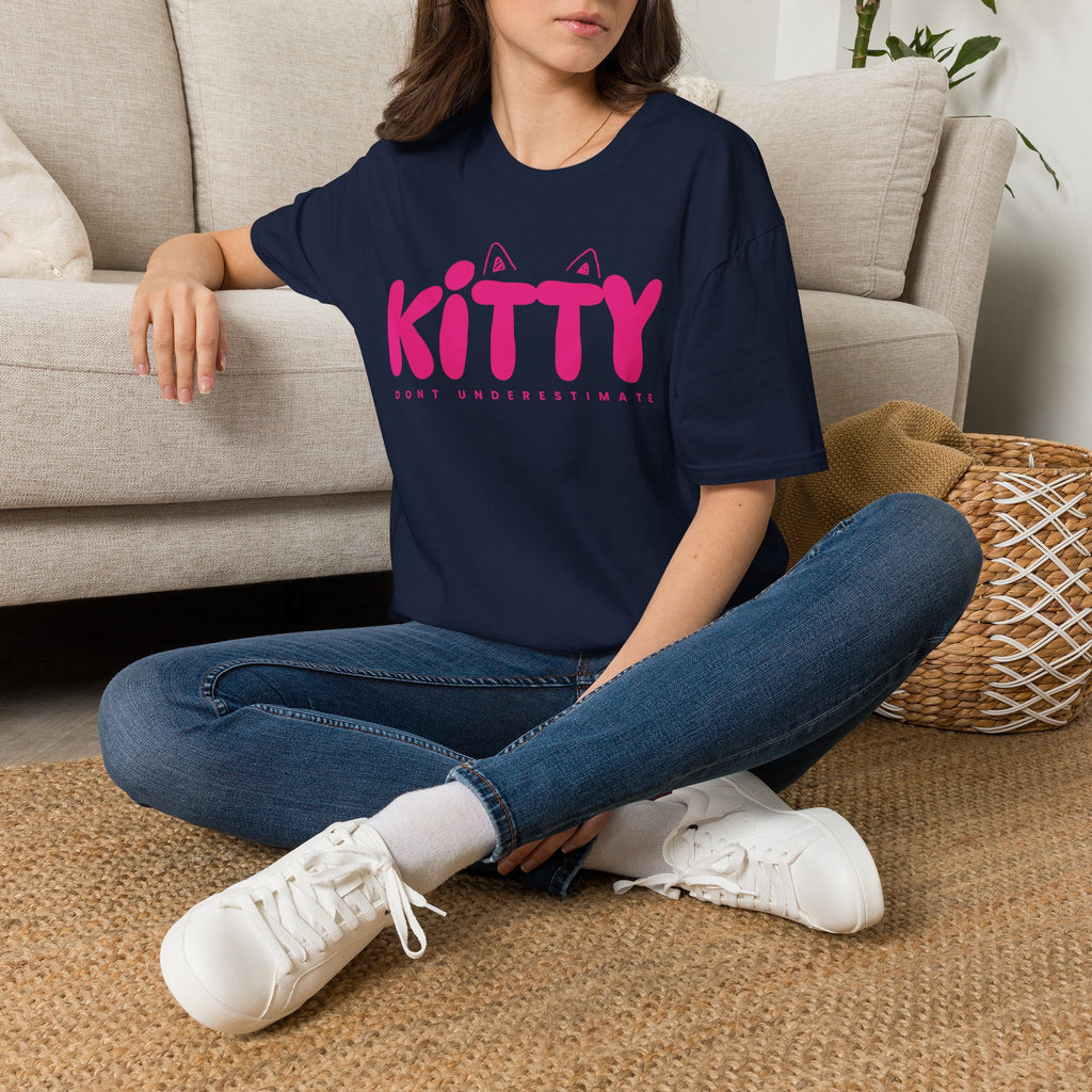 Kitty "Don't Underestimate Me" T-Shirt — Cute Pink Cat Graphic Tee