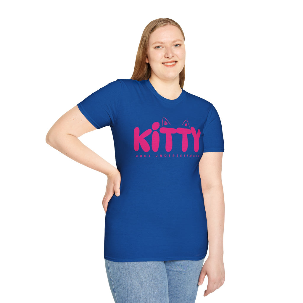 Kitty "Don't Underestimate Me" T-Shirt — Cute Pink Cat Graphic Tee