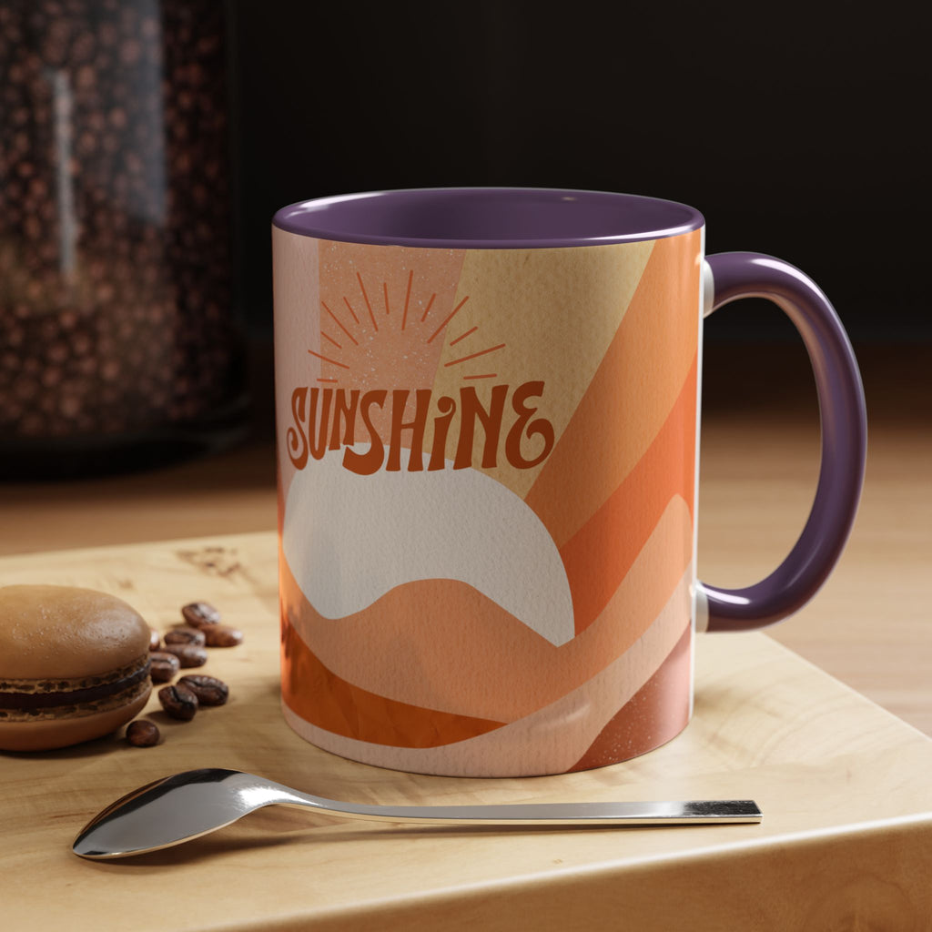 Sunshine Retro Coffee Mug — Vintage 70s Sunrise "Sunshine" Design
