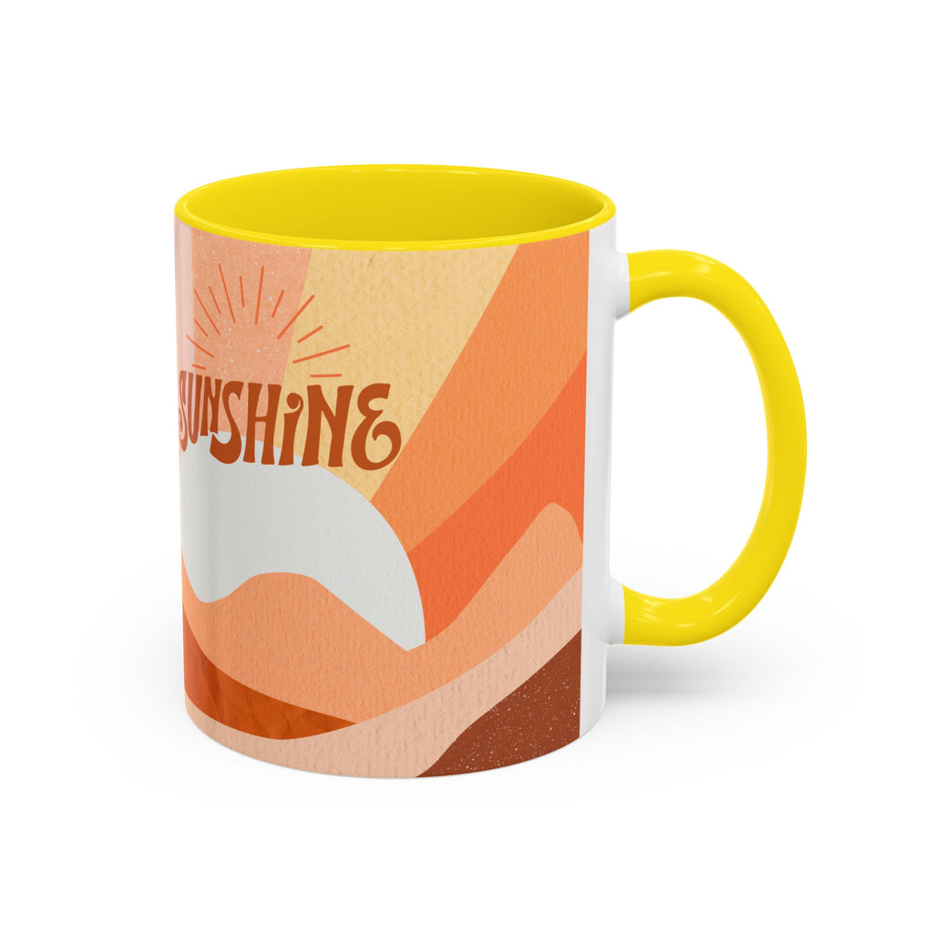 Sunshine Retro Coffee Mug — Vintage 70s Sunrise "Sunshine" Design