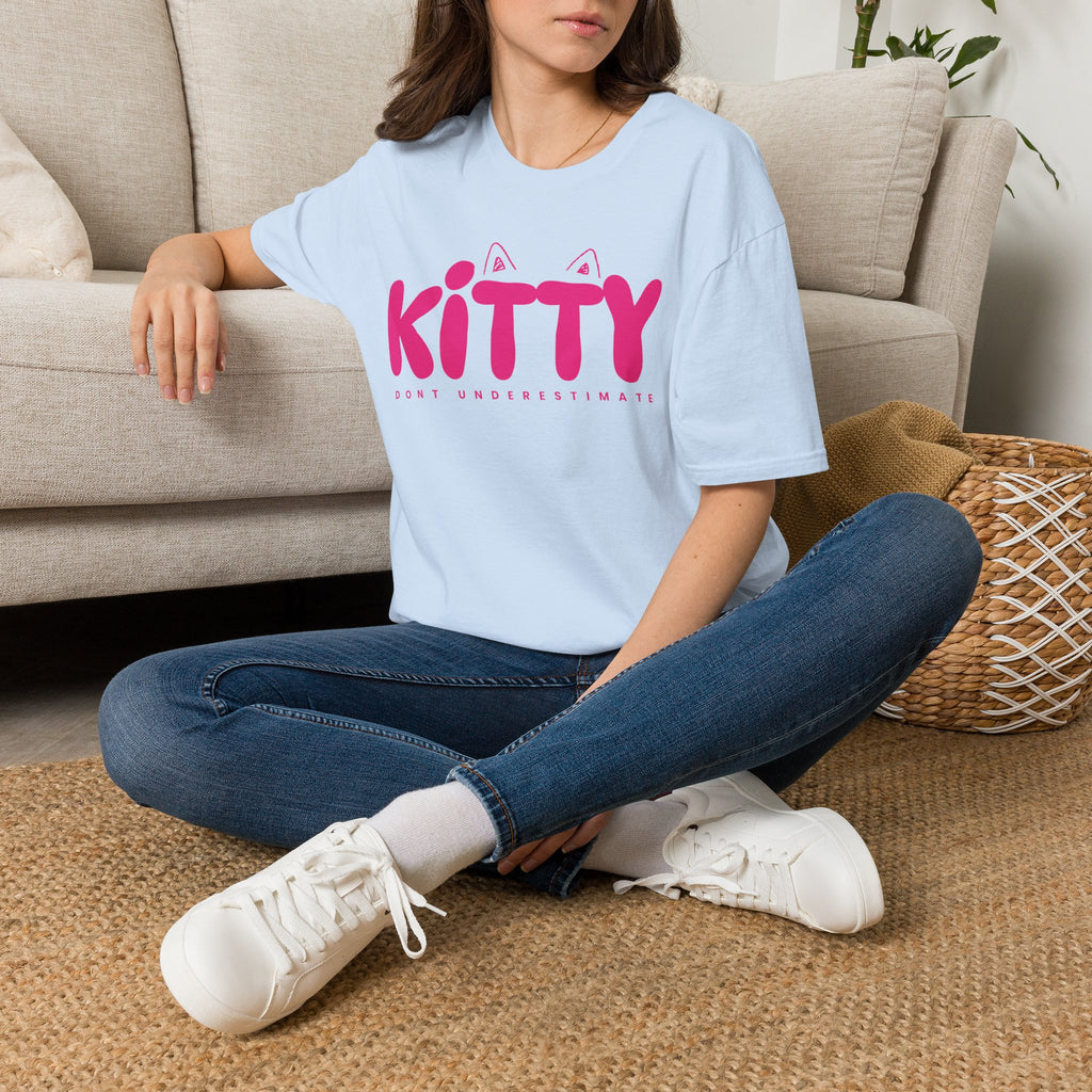 Kitty "Don't Underestimate Me" T-Shirt — Cute Pink Cat Graphic Tee
