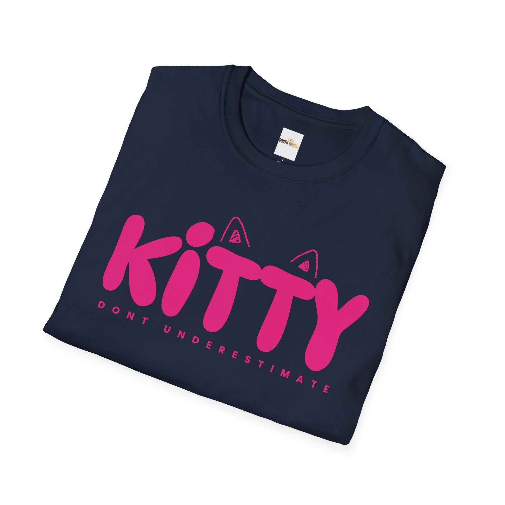 Kitty "Don't Underestimate Me" T-Shirt — Cute Pink Cat Graphic Tee