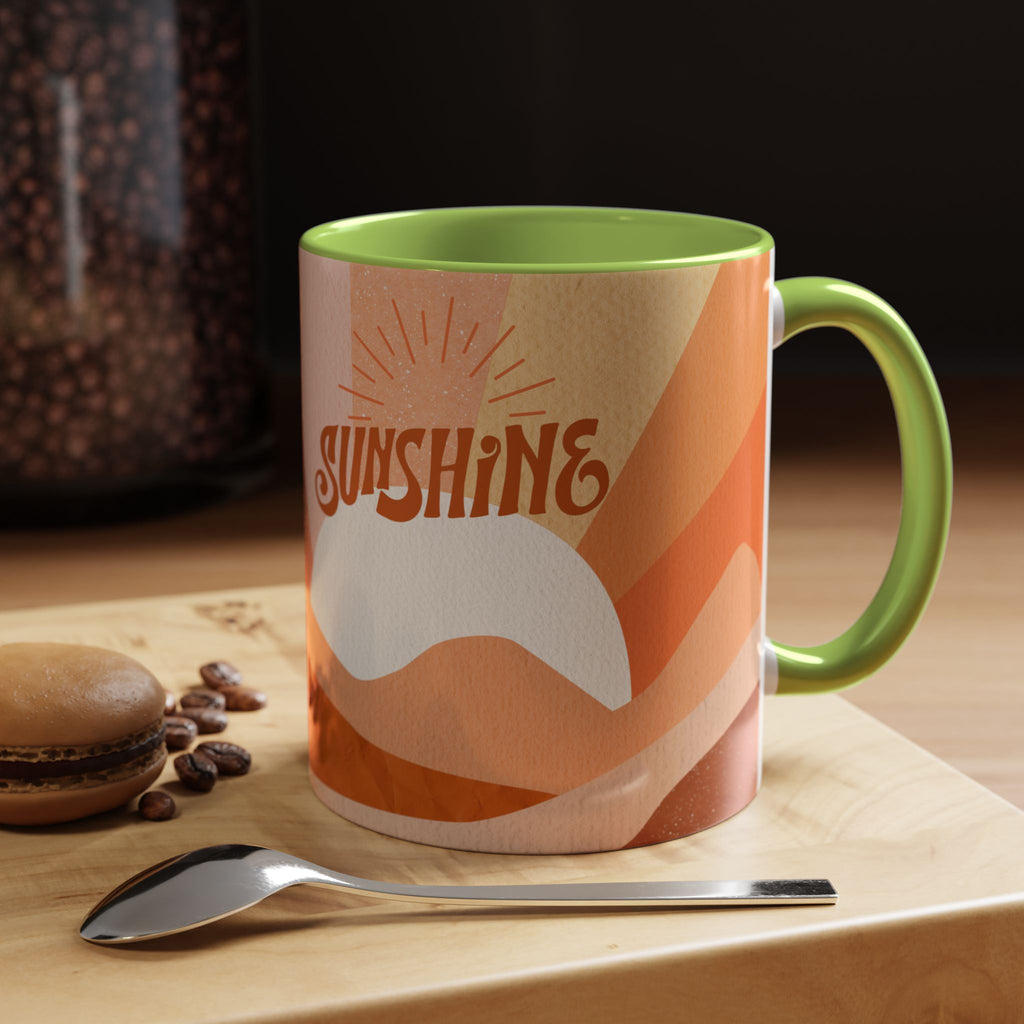 Sunshine Retro Coffee Mug — Vintage 70s Sunrise "Sunshine" Design