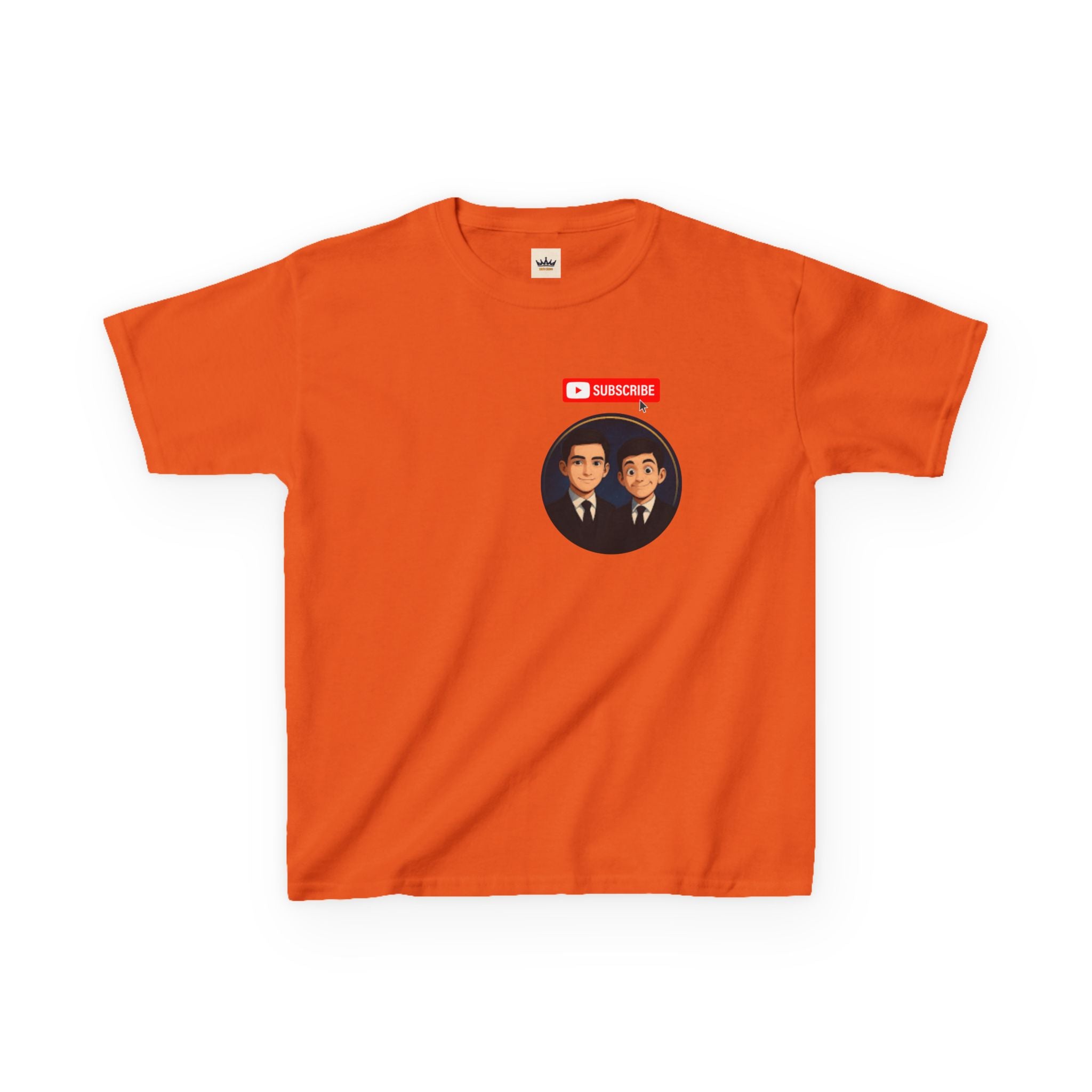 Kids Tee — Cute Cartoon Duo with "Subscribe" Badge (YouTube Fan Gift)
