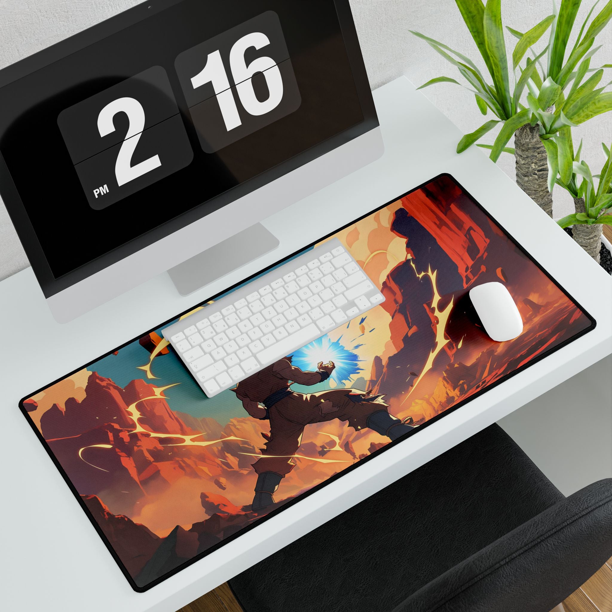 Dragon Warrior Energy Desk Mat — Large Anime Gaming Mousepad