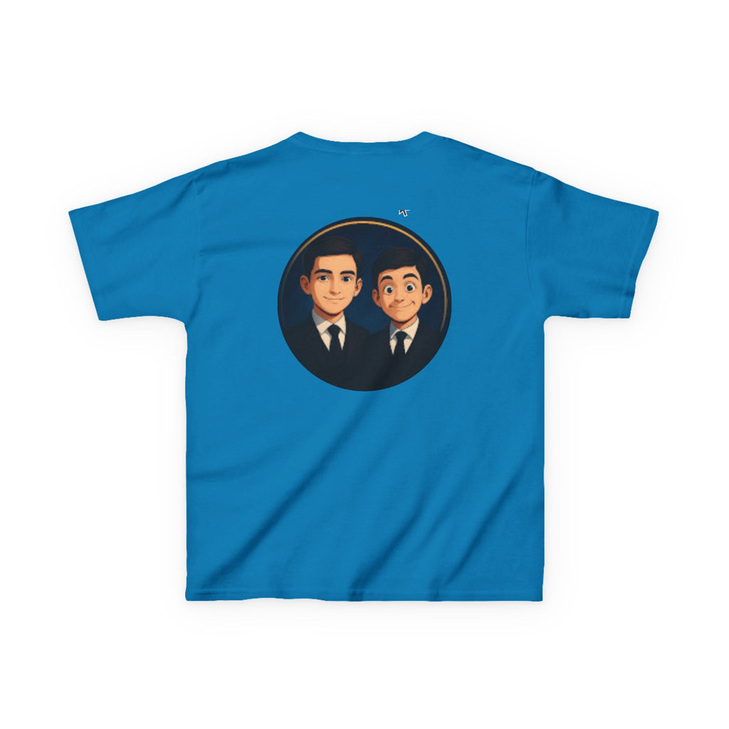 Kids Tee — Cute Cartoon Duo with "Subscribe" Badge (YouTube Fan Gift)