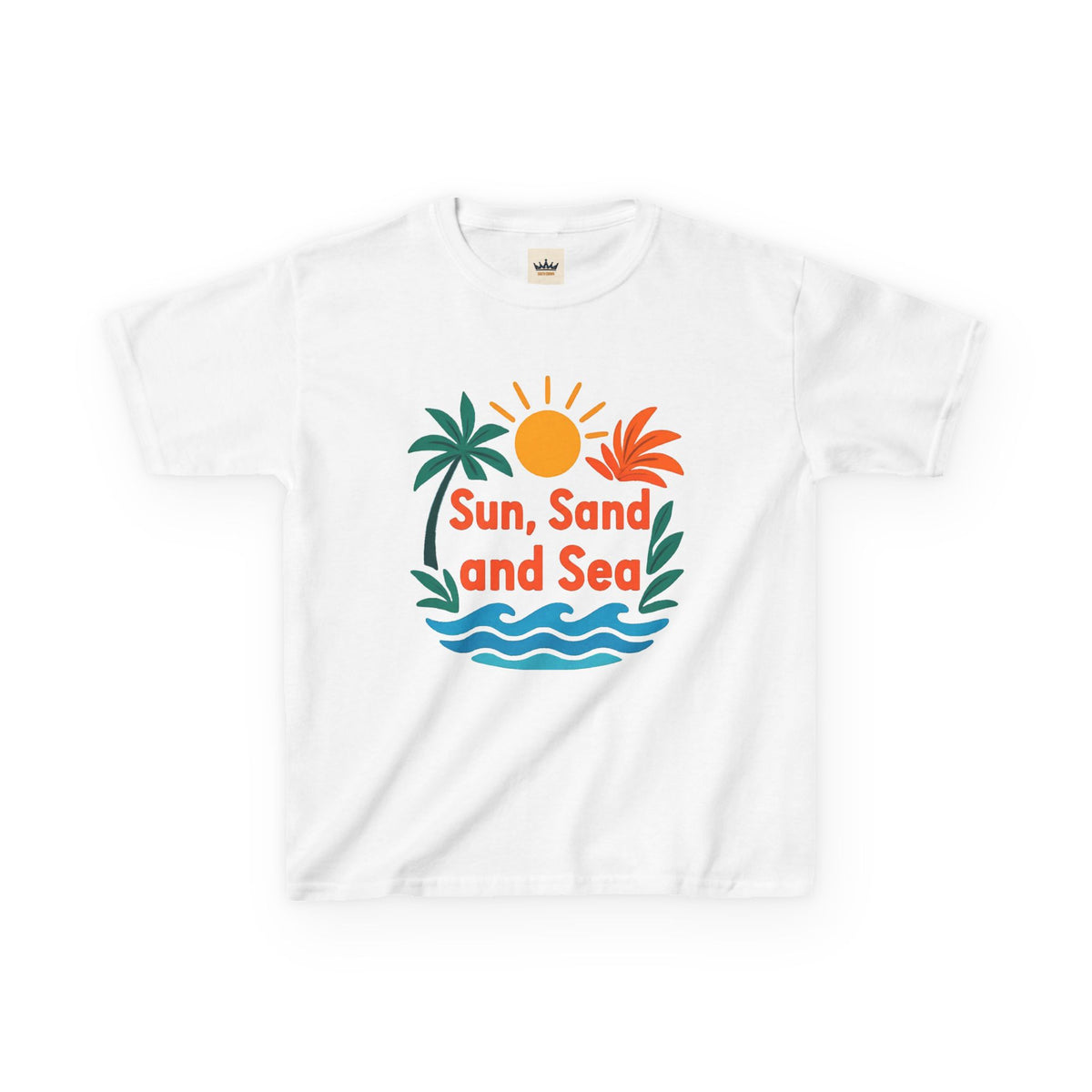 Kids Tee — "Sun, Sand and Sea" Beach Graphic T-Shirt