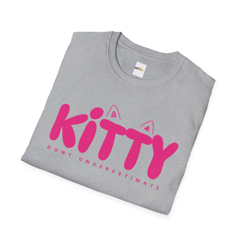 Kitty "Don't Underestimate Me" T-Shirt — Cute Pink Cat Graphic Tee