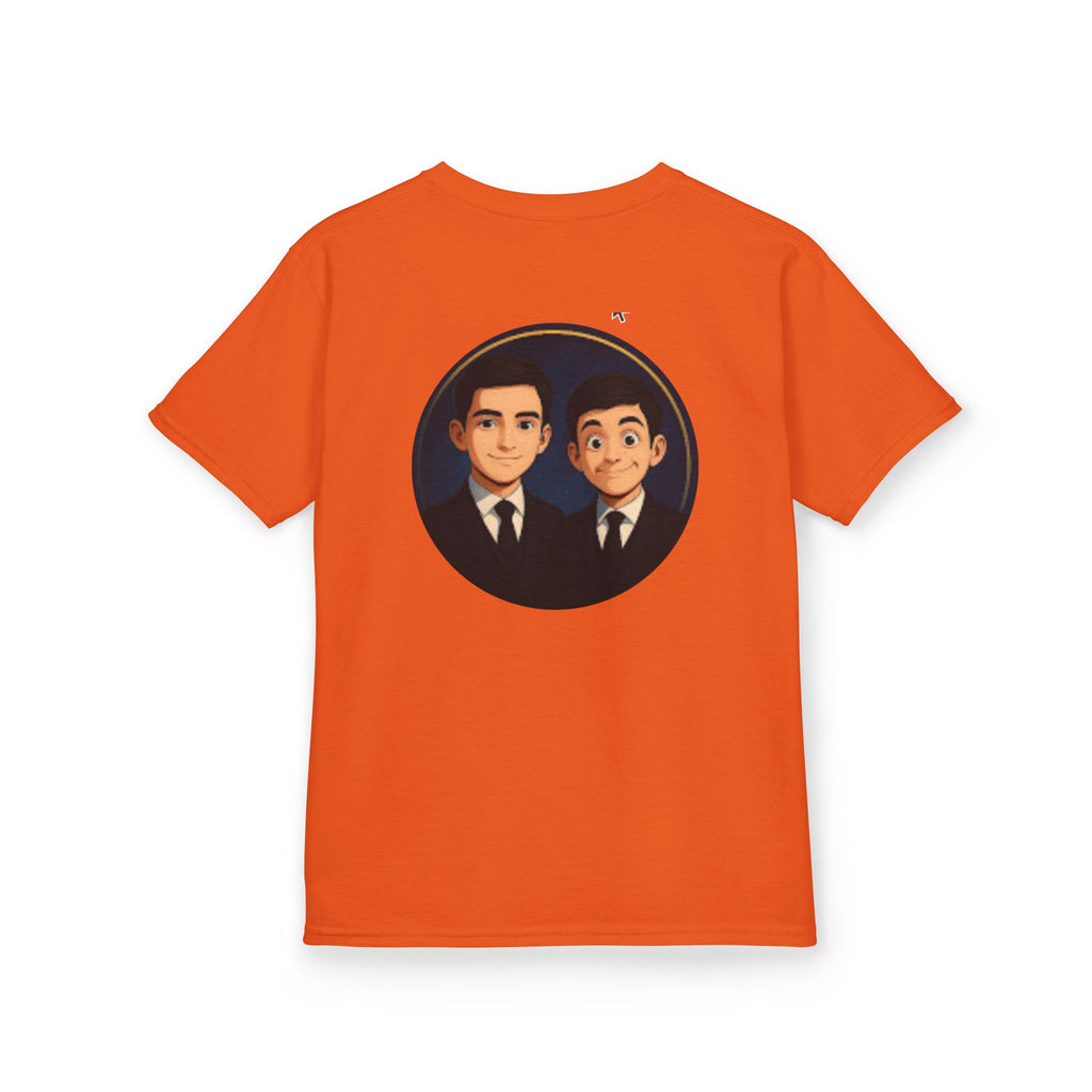 Kids Tee — Cute Cartoon Duo with "Subscribe" Badge (YouTube Fan Gift)