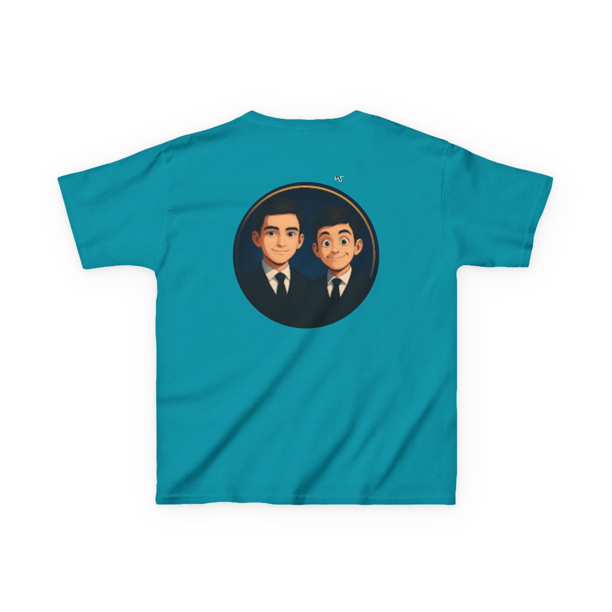 Kids Tee — Cute Cartoon Duo with "Subscribe" Badge (YouTube Fan Gift)