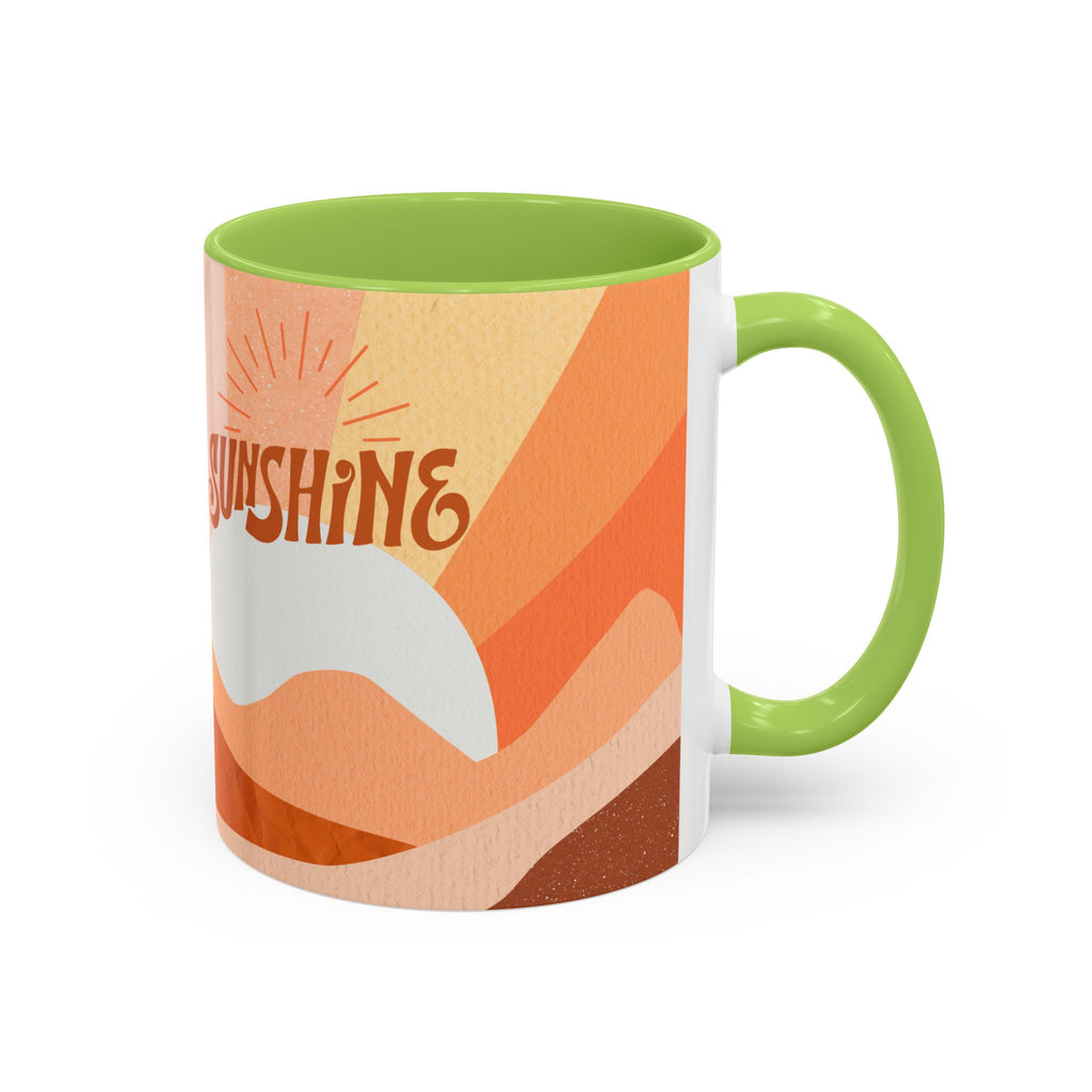 Sunshine Retro Coffee Mug — Vintage 70s Sunrise "Sunshine" Design
