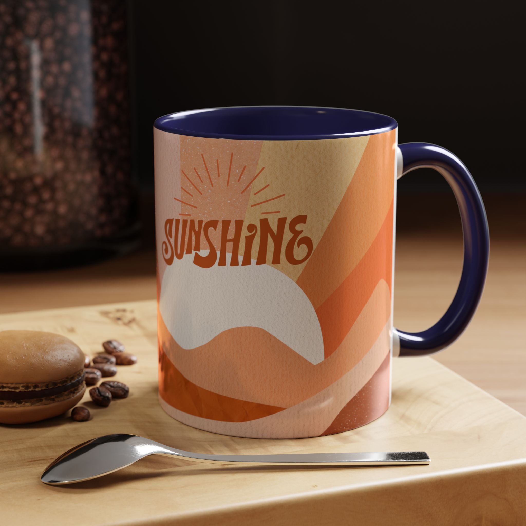 Sunshine Retro Coffee Mug — Vintage 70s Sunrise "Sunshine" Design