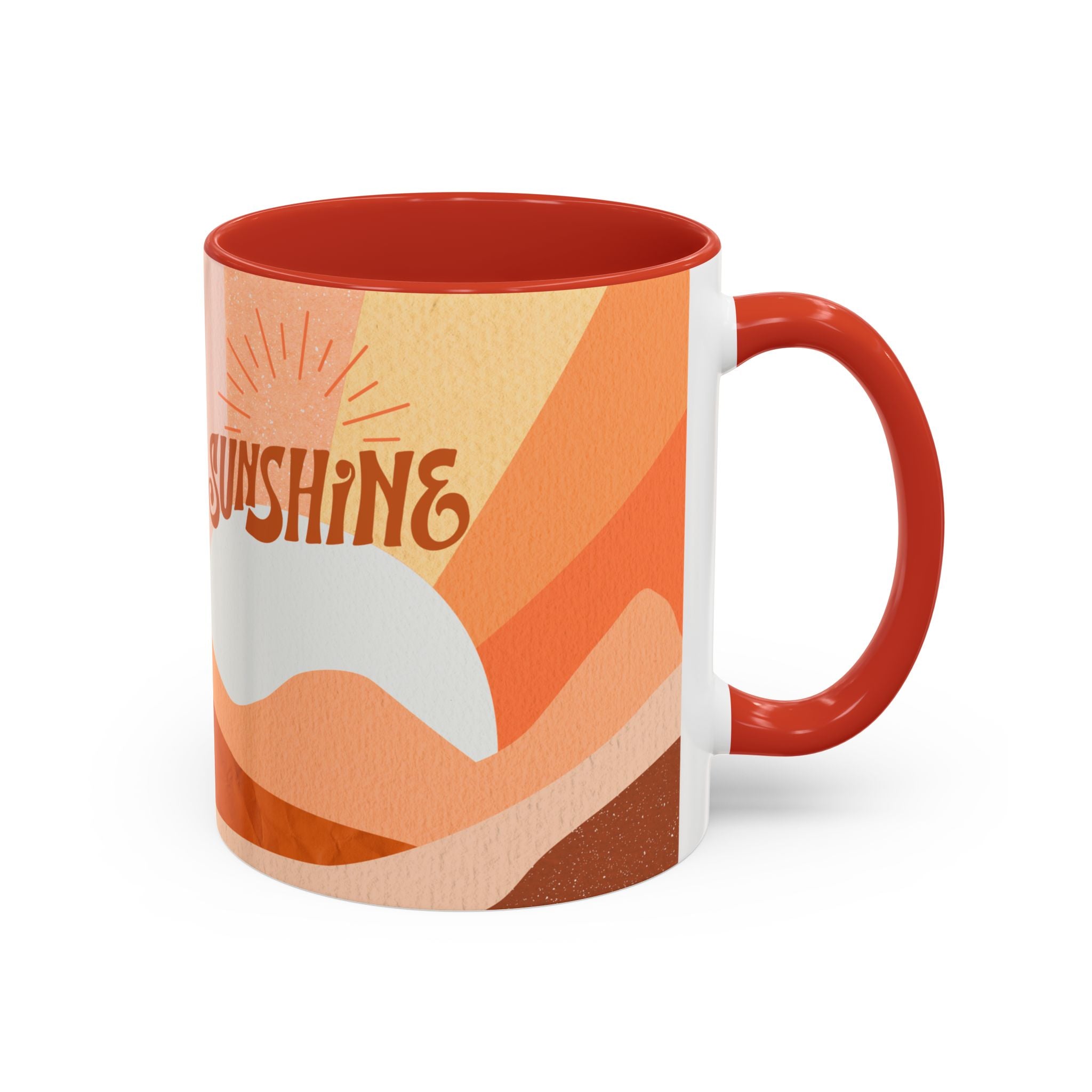 Sunshine Retro Coffee Mug — Vintage 70s Sunrise "Sunshine" Design