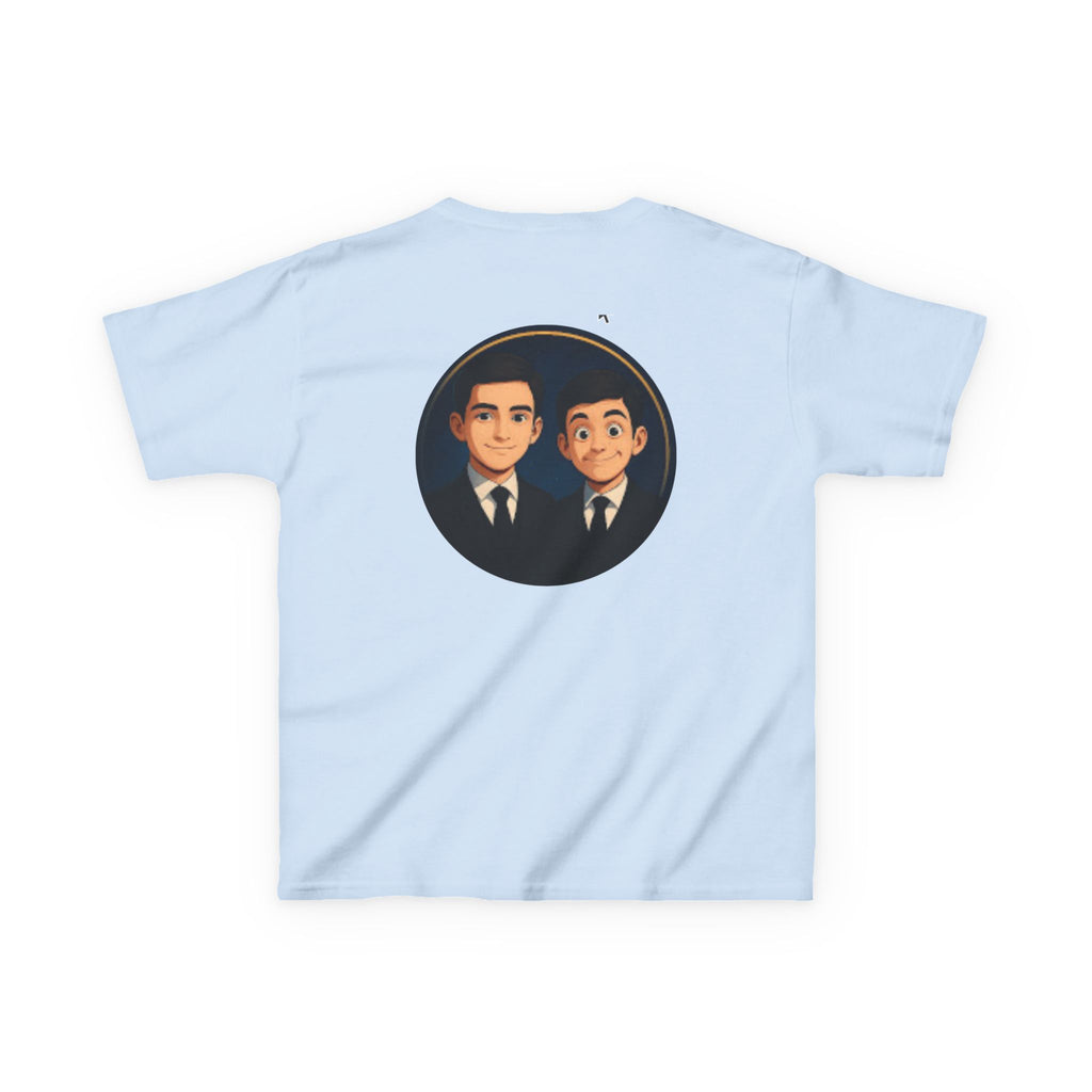 Kids Tee — Cute Cartoon Duo with "Subscribe" Badge (YouTube Fan Gift)