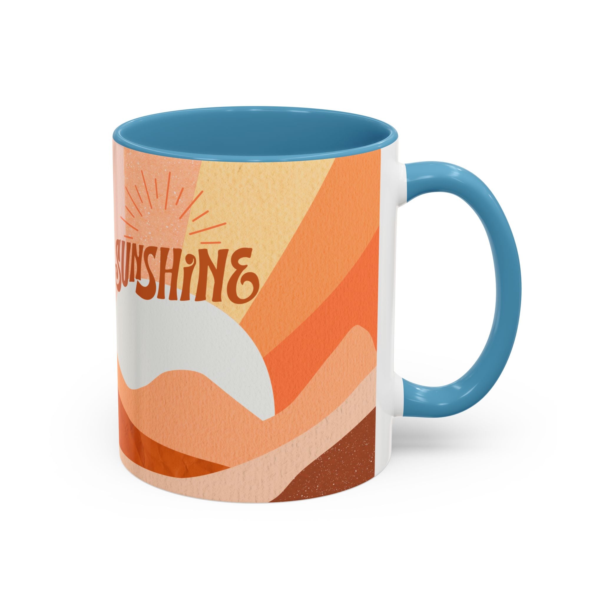 Sunshine Retro Coffee Mug — Vintage 70s Sunrise "Sunshine" Design