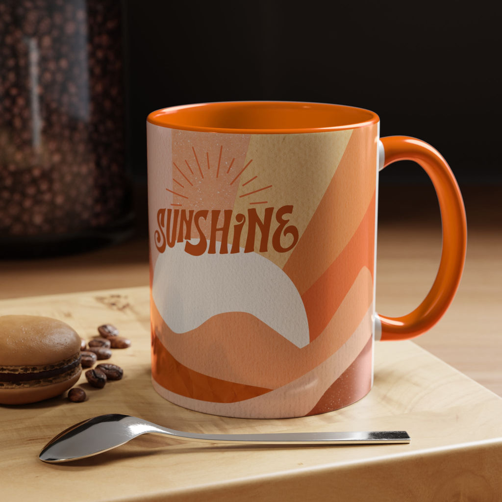 Sunshine Retro Coffee Mug — Vintage 70s Sunrise "Sunshine" Design