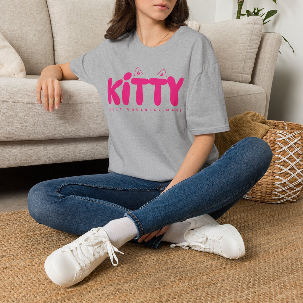Kitty "Don't Underestimate Me" T-Shirt — Cute Pink Cat Graphic Tee