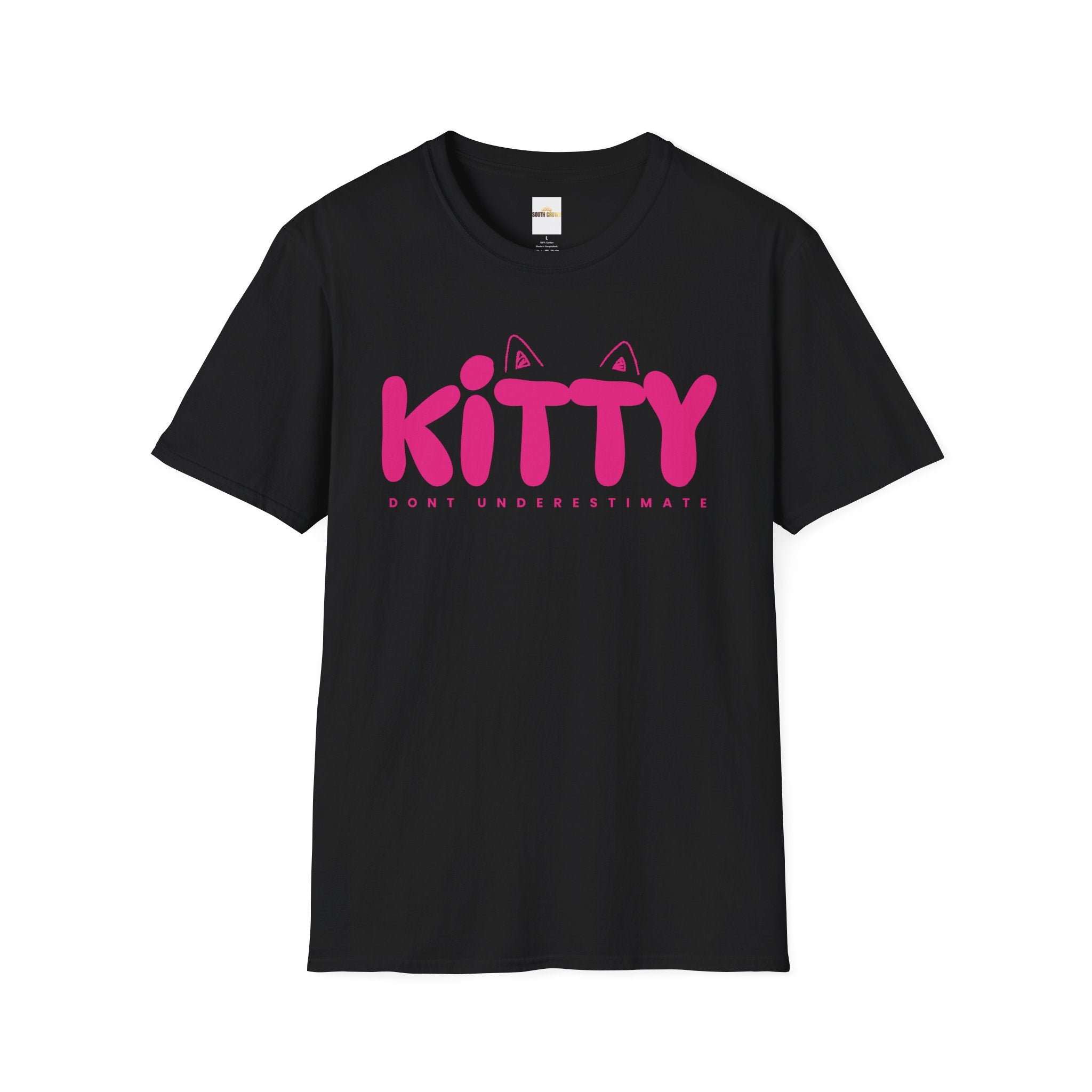 Kitty "Don't Underestimate Me" T-Shirt — Cute Pink Cat Graphic Tee