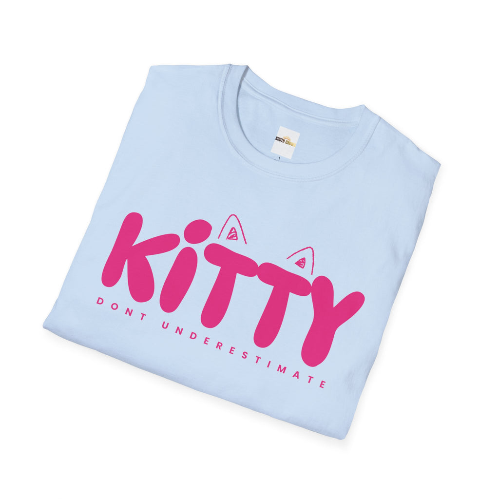 Kitty "Don't Underestimate Me" T-Shirt — Cute Pink Cat Graphic Tee
