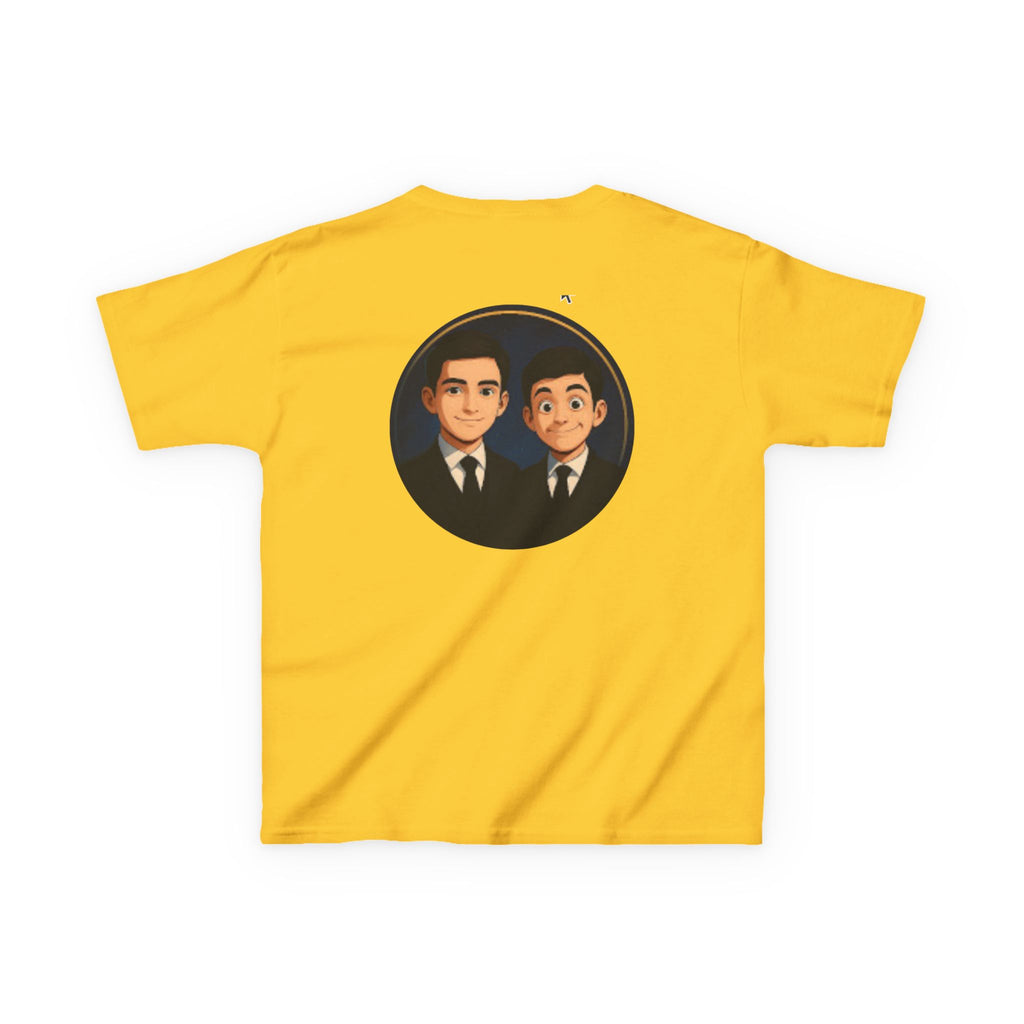Kids Tee — Cute Cartoon Duo with "Subscribe" Badge (YouTube Fan Gift)