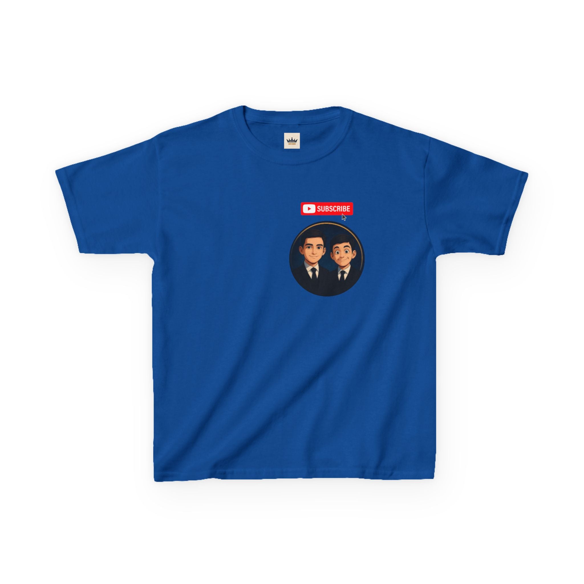 Kids Tee — Cute Cartoon Duo with "Subscribe" Badge (YouTube Fan Gift)