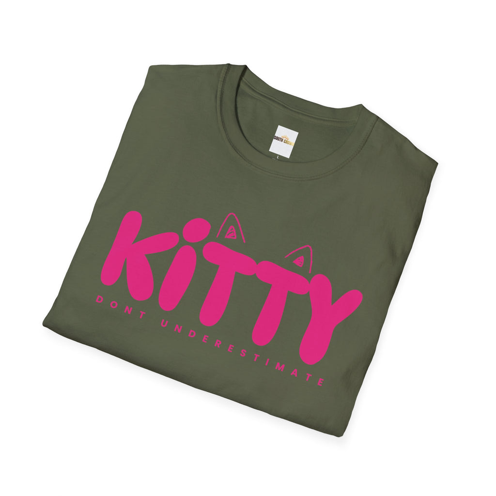 Kitty "Don't Underestimate Me" T-Shirt — Cute Pink Cat Graphic Tee