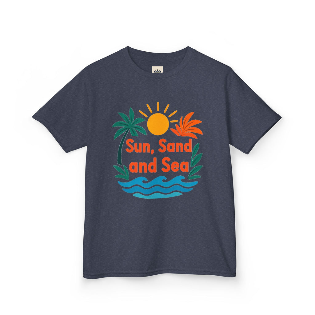Kids Tee — "Sun, Sand and Sea" Beach Graphic T-Shirt