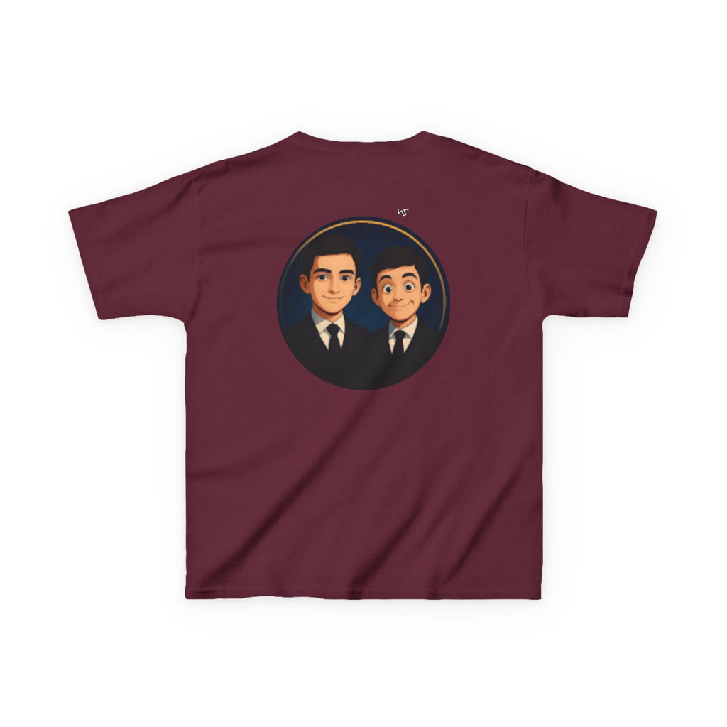 Kids Tee — Cute Cartoon Duo with "Subscribe" Badge (YouTube Fan Gift)
