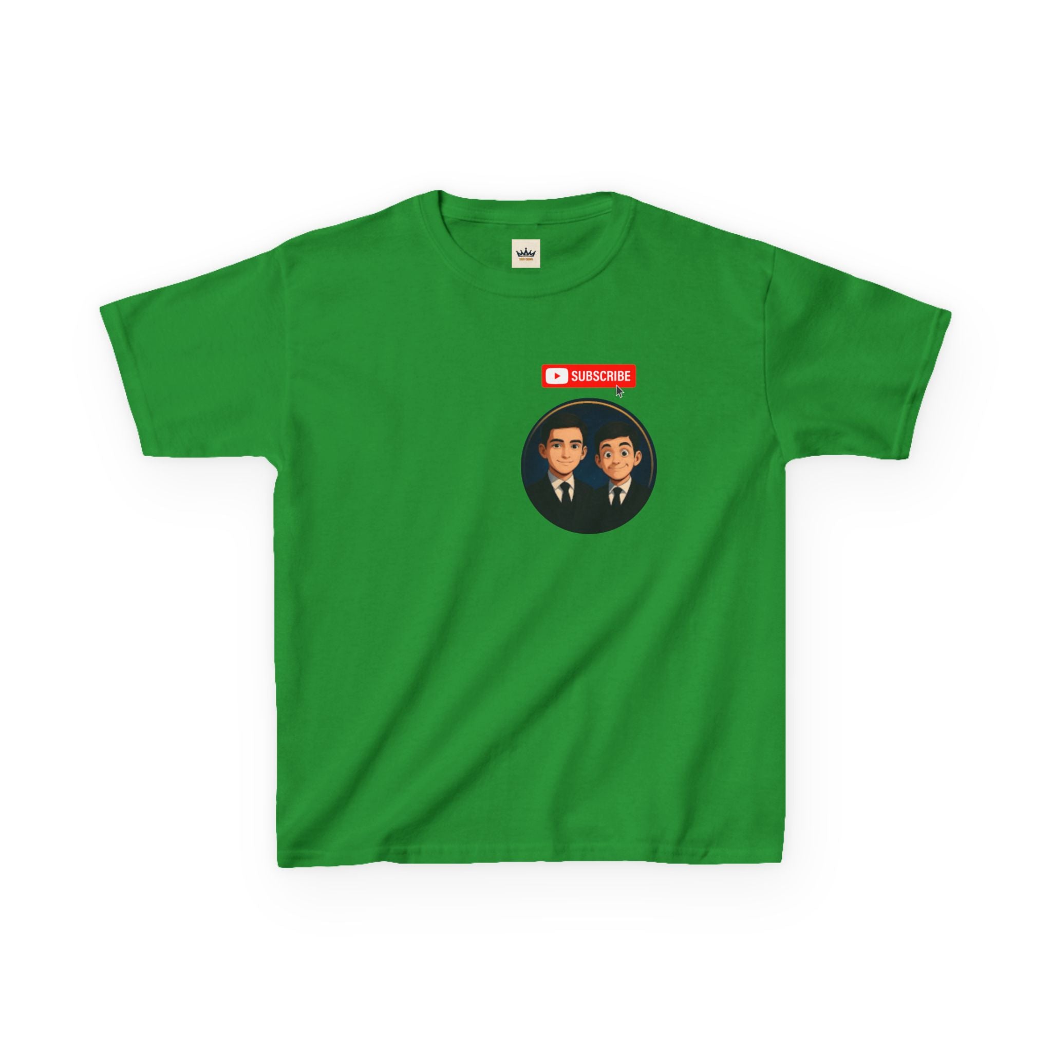 Kids Tee — Cute Cartoon Duo with "Subscribe" Badge (YouTube Fan Gift)