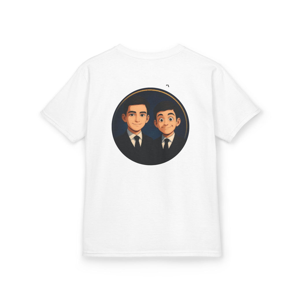 Kids Tee — Cute Cartoon Duo with "Subscribe" Badge (YouTube Fan Gift)